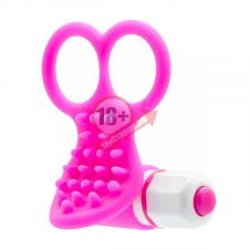 Розовый вибростимулятор с петлями для пальцев SEE YOU FINGERING PINK