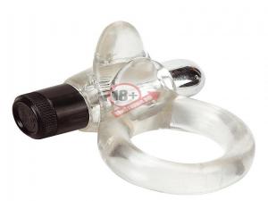 Прозрачное эрекционное кольцо VIBRO RING CLITORAL TONGUE CLEAR
