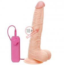 Телесный вибромассажёр на присоске G-GIRL STYLE 9INCH VIBRATING DONG - 22,9 см.