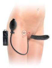 Фаллоимитатор с ручным насосом Inflatable Vibrating Strapless Strap-On - 16,5 см.