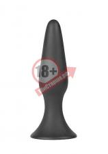 Черная анальная втулка Silky Buttplug Medium - 12,5 см.