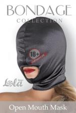Чёрная шлем-маска Open Mouth Mask с вырезом для рта