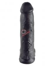 Чёрный фаллоимитатор-гигант 12" Cock with Balls - 30,5 см.