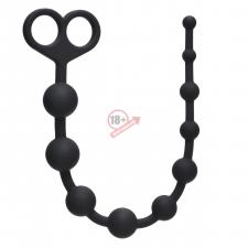 Чёрная анальная цепочка Orgasm Beads - 33,5 см.