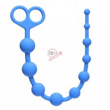 Голубая анальная цепочка Orgasm Beads - 33,5 см.