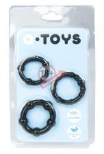 Набор из 3 чёрных эрекционных колец A-toys
