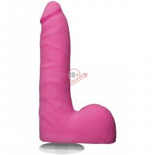 Розовый фаллоимитатор на присоске Revolution 7" Slim Realistic W/Balls - 17,78 см.