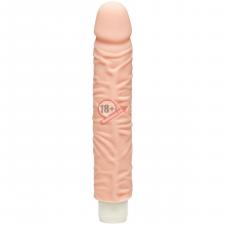 Телесный вибромассажёр с богатым рельефом Shakin’ D Vibrating 9" - 22,86 см.