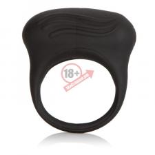 Чёрное эрекционное кольцо с вибрацией Silicone Lover's Arouser