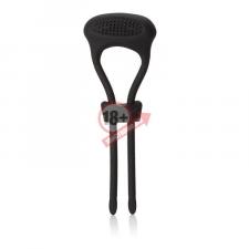 Чёрное эрекционное лассо с вибрацией Silicone Ultimate Lasso