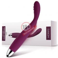 Фиолетовый вибратор Cici Violet с гнущейся головкой - 18,2 см.