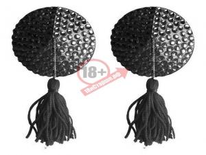 Чёрные круглые пестисы Nipple Tassels Round