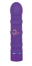Фиолетовый ребристый вибромассажёр Maxx Power Vibe - 19 см.