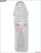 Прозрачная насадка из геля с шипами - 14 см.
