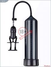 Чёрная вакуумная помпа Eroticon PUMP X3 с ручным насосом