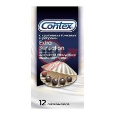 Презервативы с крупными точками и рёбрами Contex Extra Sensation - 12 шт.