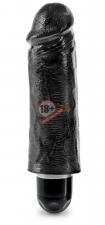 Чёрный вибратор-реалистик 5" Vibrating Stiffy - 16,5 см.