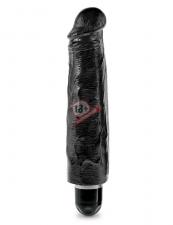 Чёрный вибратор-реалистик 7" Vibrating Stiffy - 21,6 см.