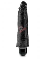 Чёрный вибратор-реалистик 8" Vibrating Stiffy - 24,8 см.
