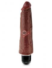 Коричневый вибратор-реалистик 8" Vibrating Stiffy - 24,8 см.