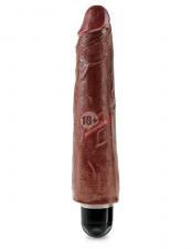 Коричневый вибратор-реалистик 9" Vibrating Stiffy - 27,9 см.