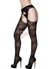 Ажурные колготки с вырезами на бёдрах CROTCHLESS LACE SUSPENDER HOSE