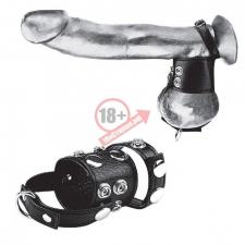Утяжка на пенис и мошонку Cock Ring With 1.5" Ball Stretcher And Optional Weight Ring