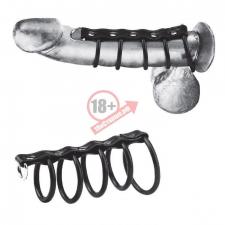 Хомут на пенис с 5 резиновыми кольцами 5 Ring Rubber Gates Of Hell With Lead