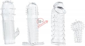 Набор из 4 насадок на член Pleasured Penis Enhancement Sleeve 4 Pack