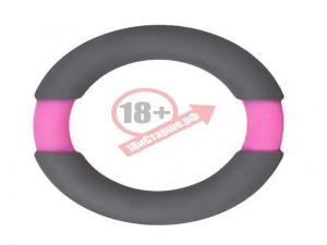 Серое эрекционное кольцо NEON STIMU RING 37MM GREY/PINK