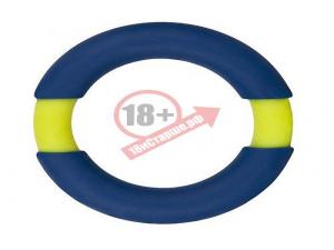 Синее эрекционное кольцо NEON STIMU RING 42MM BLUE/YELLOW