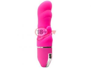 Розовый волнообразный вибратор PURRFECT SILICONE DELUXE VIBE - 15 см.