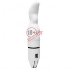 Белый фигурный вибратор PURRFECT SILICONE DELUXE VIBE - 15 см.
