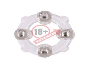 Эрекционное кольцо с 4 бусинами MENZSTUFF STUD RING CLEAR
