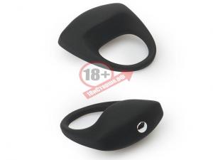 Чёрное эрекционное кольцо LIT-UP SILICONE STIMU RING 8