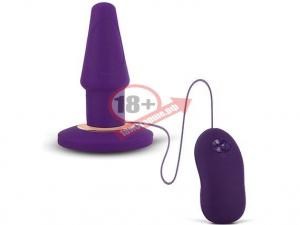 Фиолетовая анальная вибропробка APEX BUTT PLUG LARGE PURPLE - 15 см.