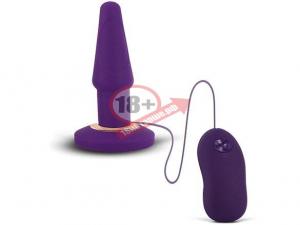 Фиолетовая анальная вибропробка APEX BUTT PLUG SMALL PURPLE - 14 см.