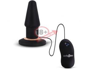 Чёрная анальная вибровтулка APEX BUTT PLUG LARGE BLACK - 15 см.