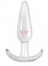Прозрачная анальная пробка прозрачная Jelly Rancher T-Plug Smooth - 11 см.
