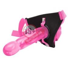Розовый страпон Climax Strap-on Pink Ice Dong & Harness set - 17,8 см.