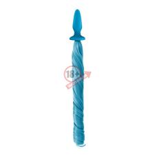 Голубая анальная пробка с голубым хвостом Unicorn Tails Pastel Blue