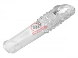 Удлиняющая насадкаThick Stick Clear Textured Penis Extender - 17,8 см.