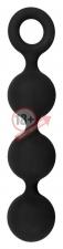 Чёрная анальная цепочка Lust Anal Beads - 19,5 см.