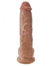 Фаллоимитатор-мулат с мошонкой 10" Cock with Balls на присоске - 25,4 см.