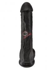 Чёрный фаллоимитатор на присоске 13" Cock with Balls - 35,6 см.