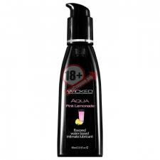 Лубрикант с ароматом розового лимонада WICKED AQUA Pink Lemonade - 60 мл.