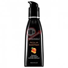 Лубрикант с ароматом спелого персика WICKED AQUA Sweet Peach - 60 мл.