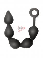 Чёрная анальная цепочка Black Edition Anal Super Beads - 40 см.