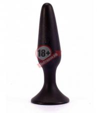 Чёрная анальная пробка с ограничительным основанием LURE ME Silicone Anal Plug - 12,1 см.