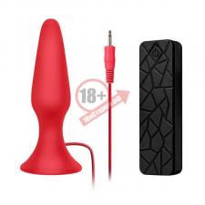 Красная анальная вибропробка с пультом управления MENZSTUFF 5INCH SLIM INTRUDER BUTT PLUG - 13 см.